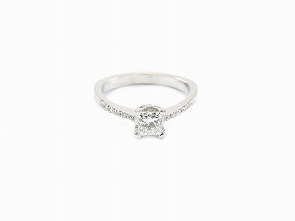White gold ring with diamonds