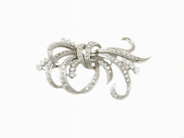 Spilla in oro bianco e diamanti