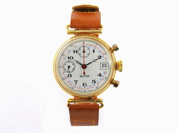 Yellow gold plated Sector gentlemen wrist chronograph