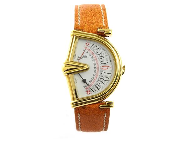 Yellow gold 20 micron laminated stainless steel Winter Jean d'Eve wristwatch