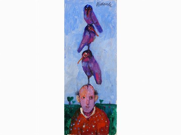 Antonio Possenti : Figure with Birds  ((1933-2016))  - Auction Modern and Contemporary Art - III - Maison Bibelot - Casa d'Aste Firenze - Milano
