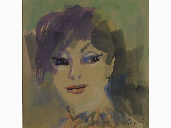 Mino Maccari : Ritratto femminile  ((1898-1989))  - Asta Arte moderna e contemporanea - III - Maison Bibelot - Casa d'Aste Firenze - Milano