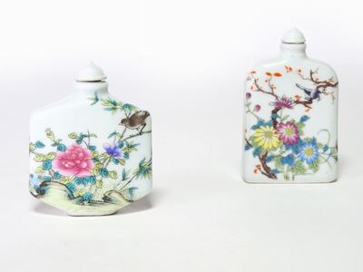 Due Snuff Bottles in Porcellana