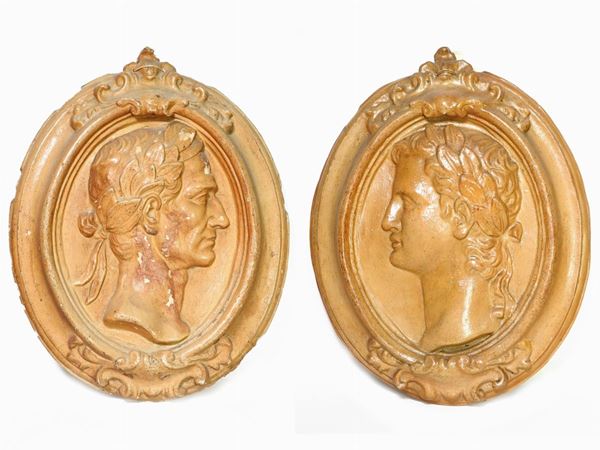 Five Plaster Oval Medallions