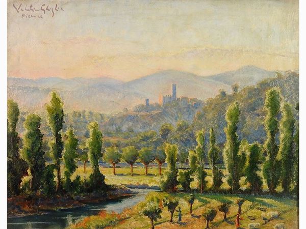 Valentino Ghiglia : The River  ((1903-1960))  - Auction Modern and Contemporary Art - III - Maison Bibelot - Casa d'Aste Firenze - Milano