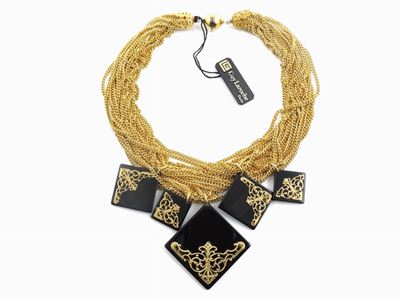 Collana in Metallo Dorato e Resina, Guy Laroche
