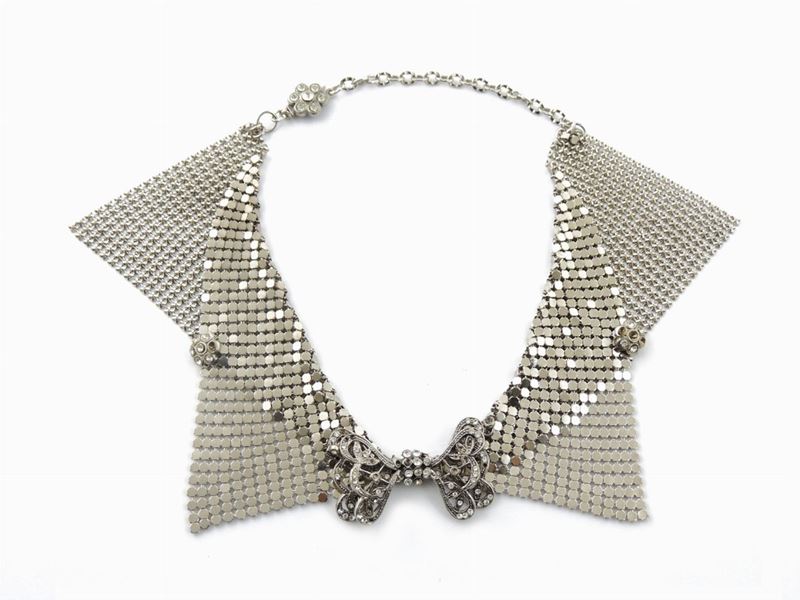 Collana in Maglia Metallica Argentata