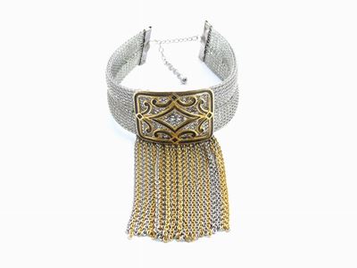 Collier De Chien in Metallo Argentato e Dorato, Sandor
