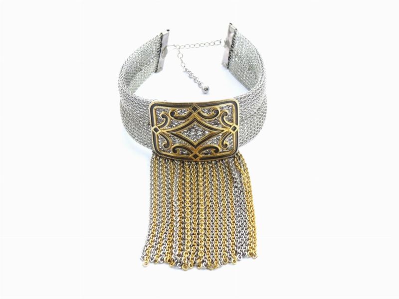 Collier De Chien in Metallo Argentato e Dorato, Sandor