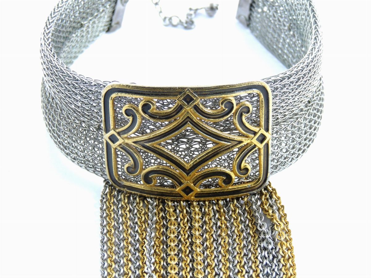 Collier De Chien in Metallo Argentato e Dorato, Sandor