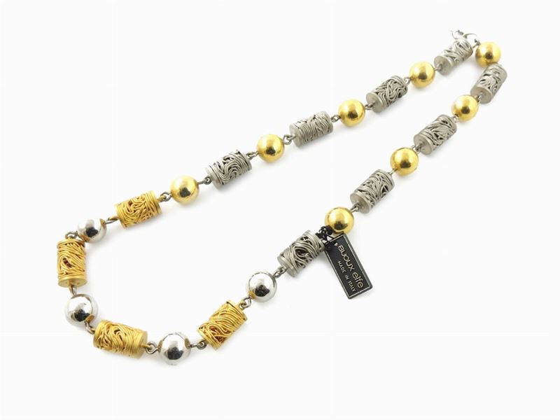 Collana in Metallo Dorato e Argentato, Bijoux Elfe