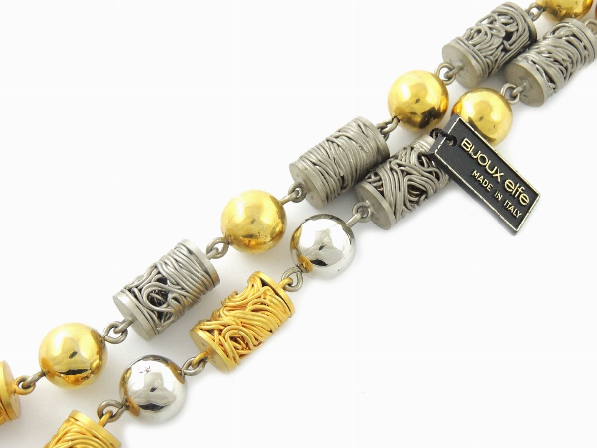 Collana in Metallo Dorato e Argentato, Bijoux Elfe