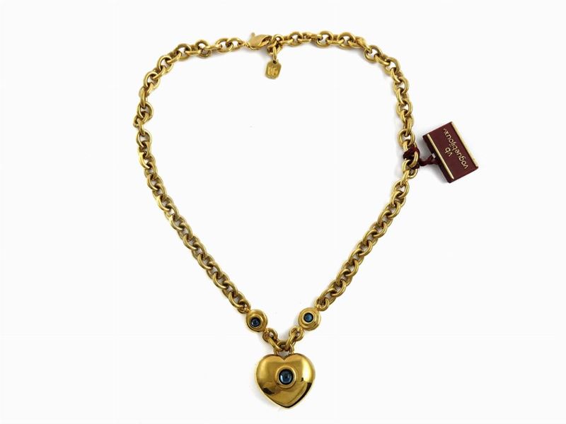 Collana in Metallo Dorato e Vetro, Vogue Bijoux