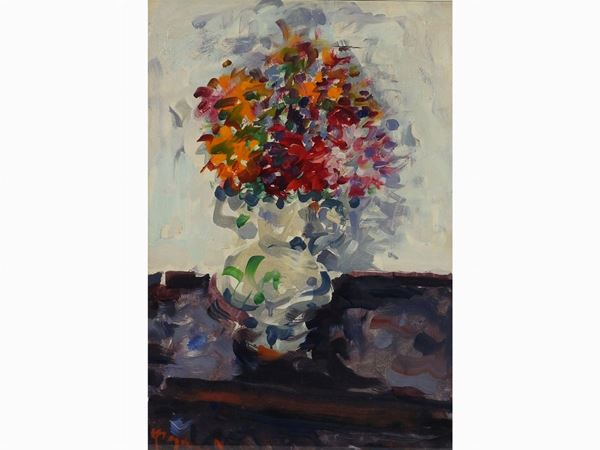 Enzo Pregno : Flowers in Vase  ((1898-1972))  - Auction Modern and Contemporary Art - III - Maison Bibelot - Casa d'Aste Firenze - Milano