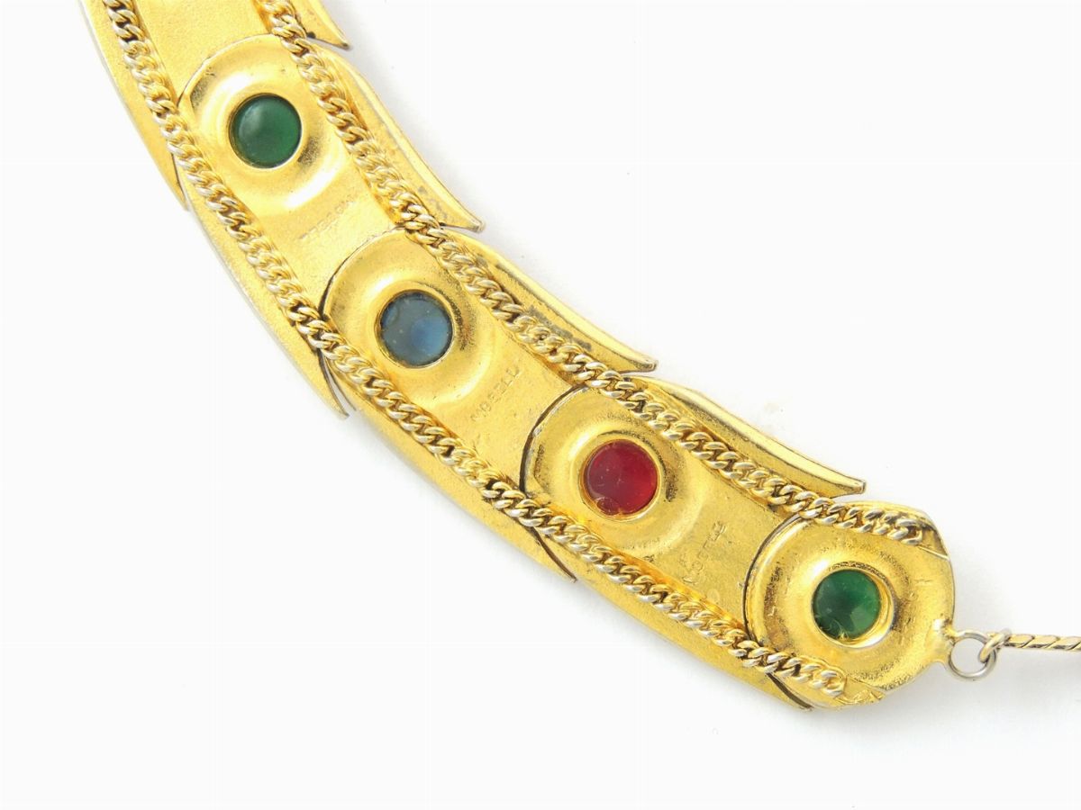 Demi Parure in Metallo Dorato, Vetro e Strass, Mosell
