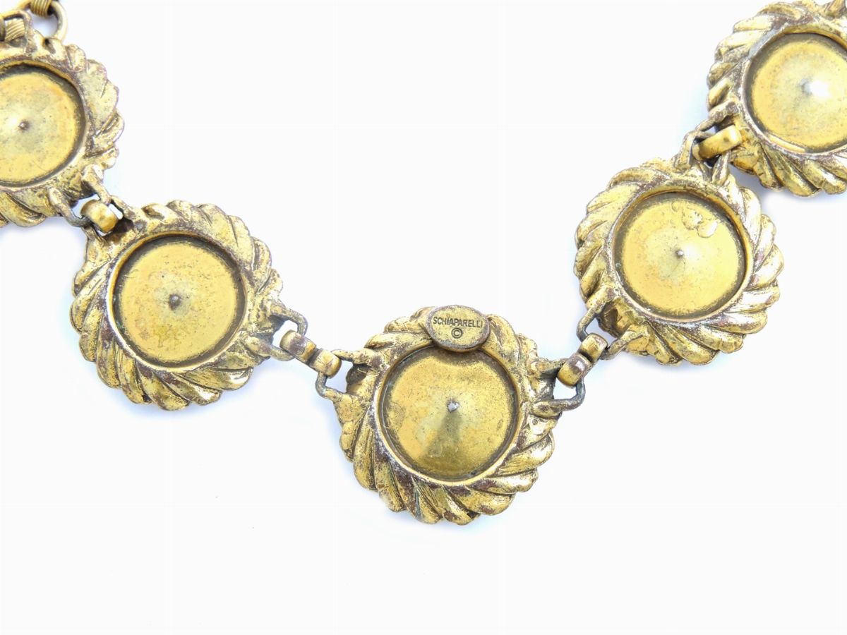 Collana in Metallo Brunito e Cristalli Irridescenti, Elsa Schiaparelli