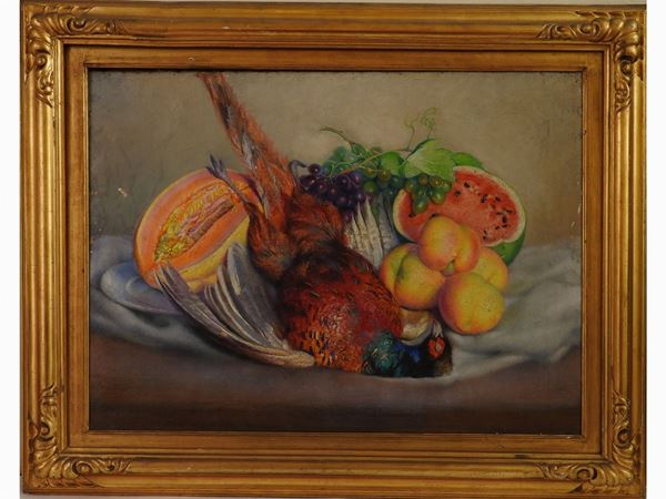 Still Life with Fruit and Game  - Auction House-Sale: Furniture, Old Master Paintings and Jewels from florentine house. - II - Maison Bibelot - Casa d'Aste Firenze - Milano