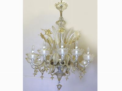 Lampadario in Vetro Soffiato di Murano