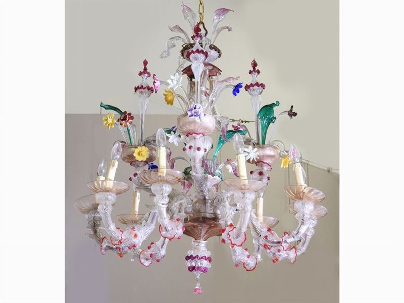Lampadario in Vetro Soffiato di Murano