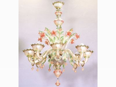 Lampadario in Vetro Soffiato di Murano