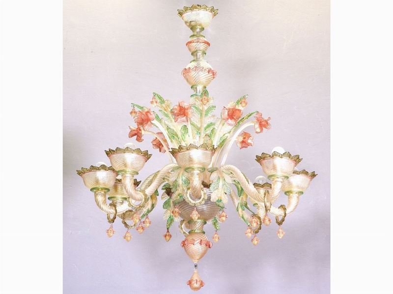 Lampadario in Vetro Soffiato di Murano