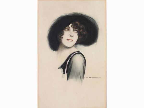 Nino Nanni : Ritratto femminile  ((1888-1969))  - Asta Arte moderna e contemporanea - III - Maison Bibelot - Casa d'Aste Firenze - Milano