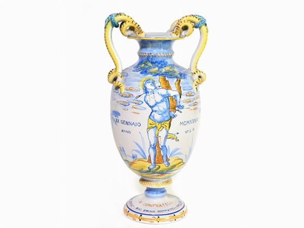 A Glazed Earthenware Vase  (Cantagalli, first half of 20th Century)  - Auction Furniture and Old Master Paintings - I - Maison Bibelot - Casa d'Aste Firenze - Milano