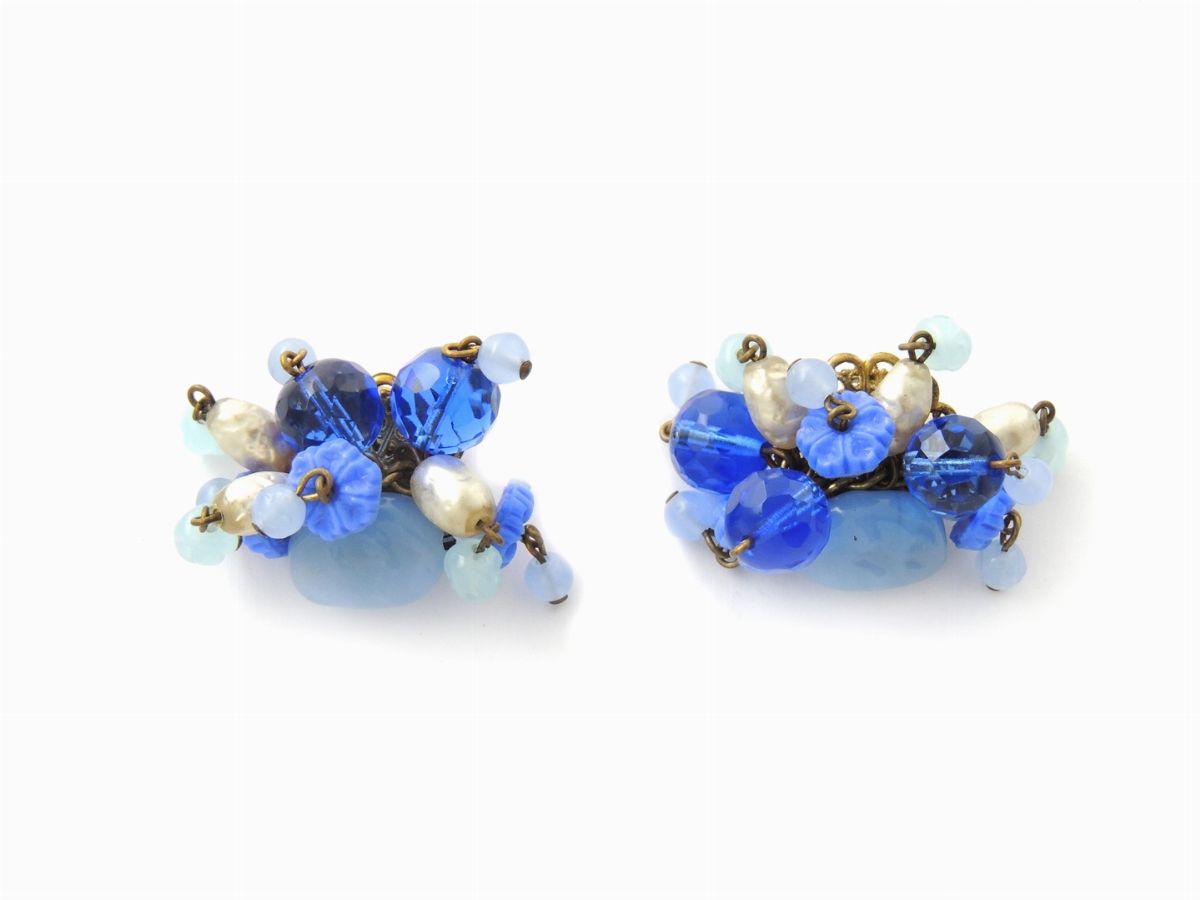 Parure in Vetro e Resina Azzurra, Miriam Haskell