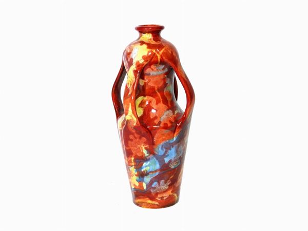 A Polychrome Ceramic Vase  (Zsolnay Manufacture, Hungary, early 20th Century)  - Auction Furniture and Old Master Paintings - I - Maison Bibelot - Casa d'Aste Firenze - Milano
