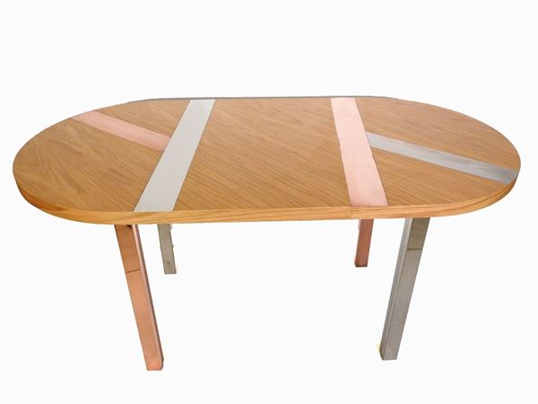A Modern Wooden and Metal Table