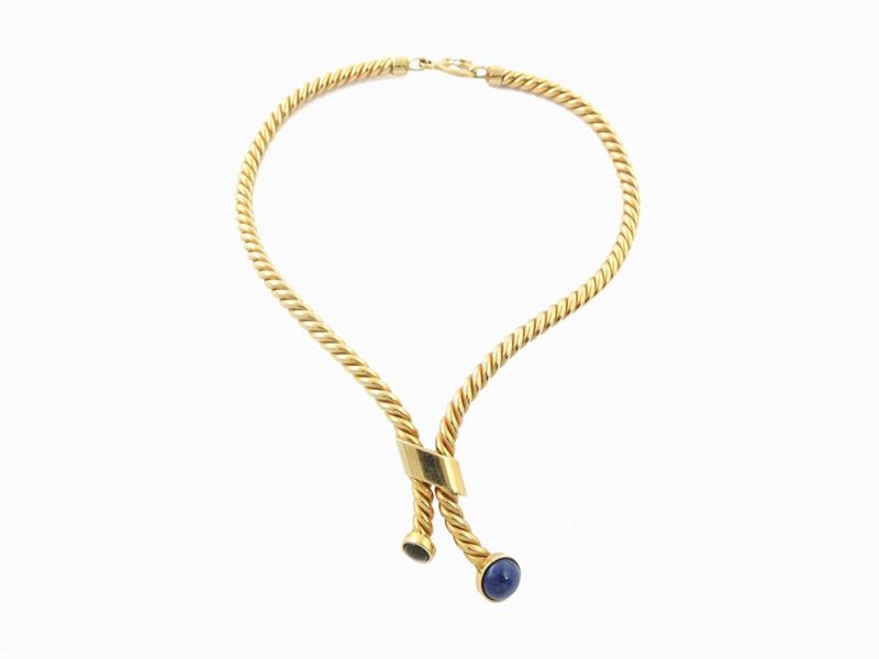 Girocollo in Metallo Dorato Rigido e Vetro, Bijoux Cascio