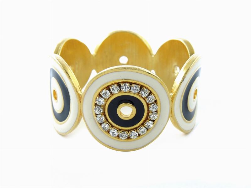 Bracciale in Metallo Dorato e Smalto, Lancetti
