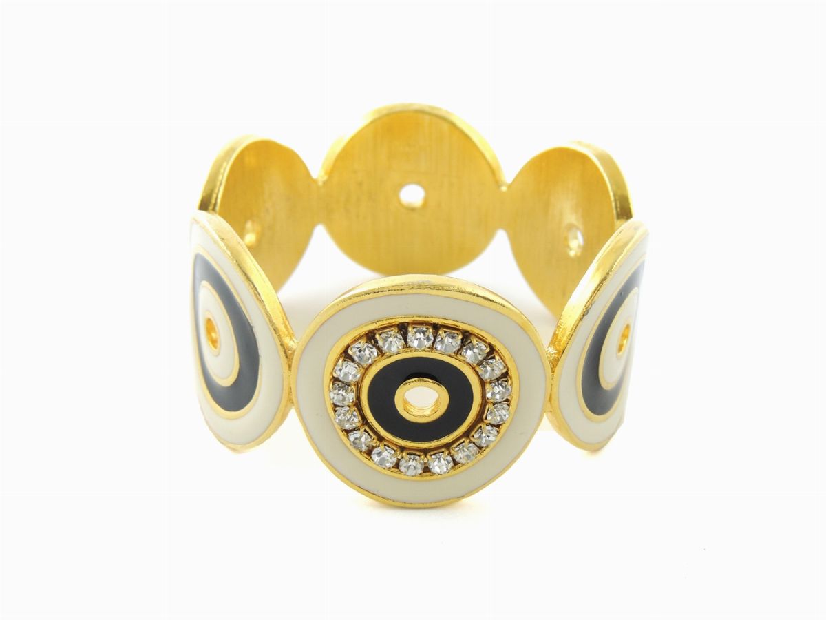 Bracciale in Metallo Dorato e Smalto, Lancetti