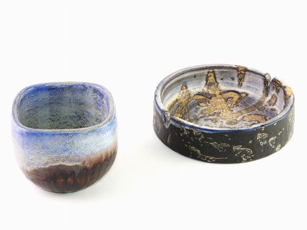 Marcello Fantoni : A Glazed Earthenware Bowl and an Ashtray  ((1915-2011))  - Auction House-Sale: Furniture, Old Master Paintings and Jewels from florentine house. - II - Maison Bibelot - Casa d'Aste Firenze - Milano