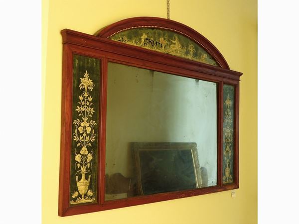 A Walnut Overmantel Mirror  (late 19th Century)  - Auction House-Sale: Furniture, Old Master Paintings and Jewels from florentine house. - II - Maison Bibelot - Casa d'Aste Firenze - Milano