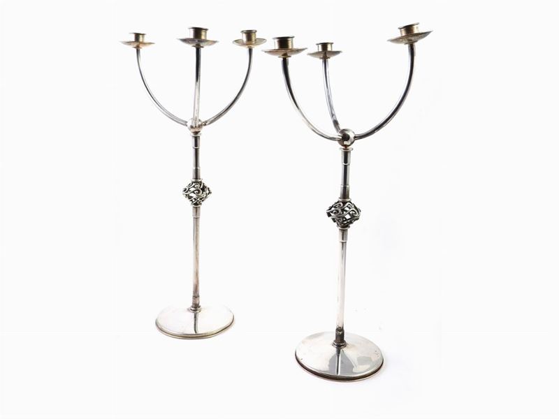 Coppia di Candelabri in Argento