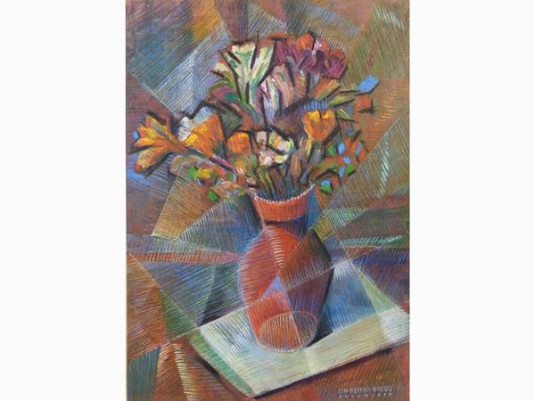 Umberto Balbo : Fowers in a Vase  ((20th Century))  - Auction Modern and Contemporary Art - III - Maison Bibelot - Casa d'Aste Firenze - Milano