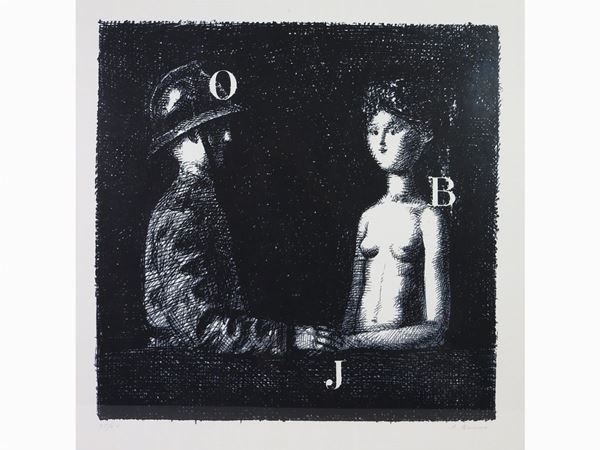 Antonio Bueno : Il Pompiere e la modella  ((1918-1984))  - Asta Arte moderna e contemporanea - III - Maison Bibelot - Casa d'Aste Firenze - Milano