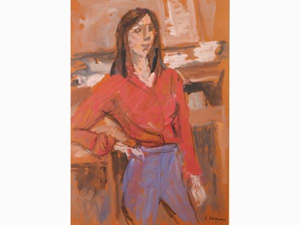 Enzo Faraoni : Ritratto femminile  ((1920-2017))  - Asta Arte moderna e contemporanea - III - Maison Bibelot - Casa d'Aste Firenze - Milano