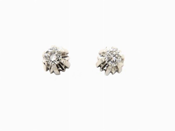 White gold diamond ear studs