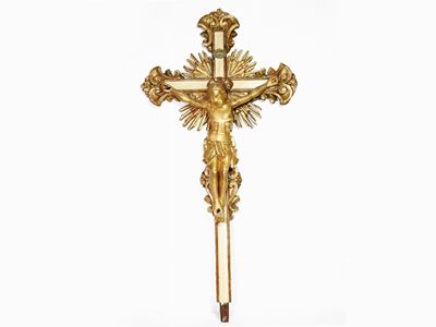 Cristo in Legno Intagliato e Dorato