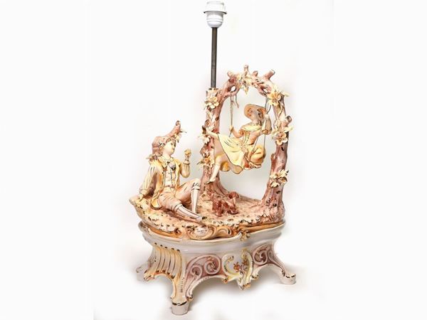 A Ceramic Figural Table Lamp  (Lorenzon Manufacture, 20th Century)  - Auction Furniture and Old Master Paintings - I - Maison Bibelot - Casa d'Aste Firenze - Milano