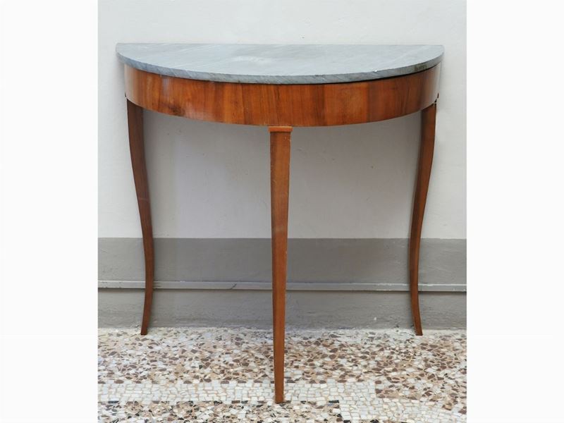Console a Mezzaluna Impiallacciata in Noce