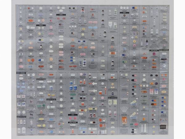 Da Damien Hirst : Pharmacy wallpaper  ((1997-2004))  - Auction Modern and Contemporary Art - III - Maison Bibelot - Casa d'Aste Firenze - Milano
