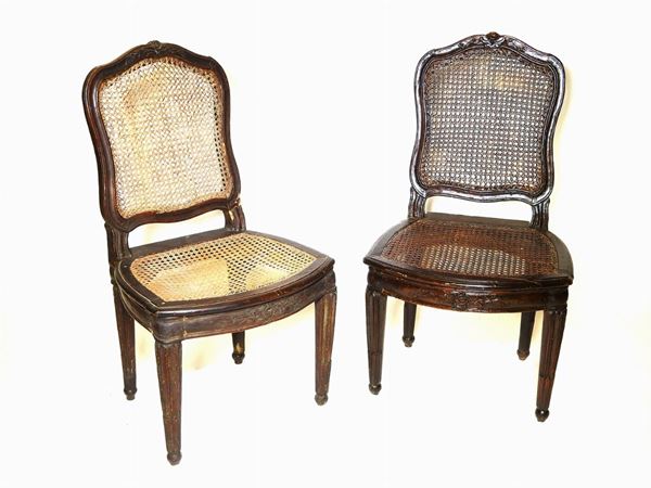 Serie di tre sedie in noce  (XVIII secolo)  - Asta Arredi e dipinti antichi - I - Maison Bibelot - Casa d'Aste Firenze - Milano