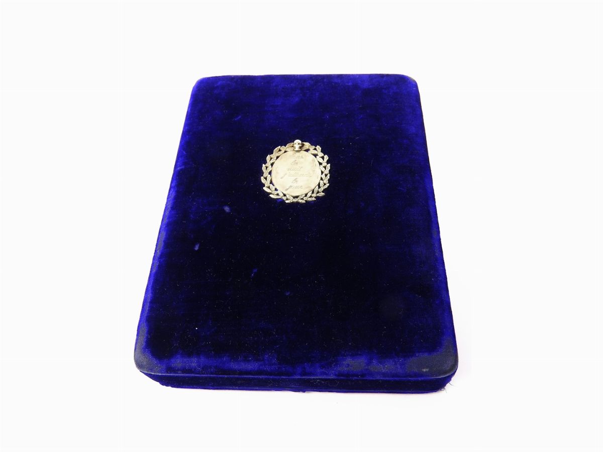 Collier in Oro Giallo, Argento, Diamanti e Perle Probabilmente Naturali