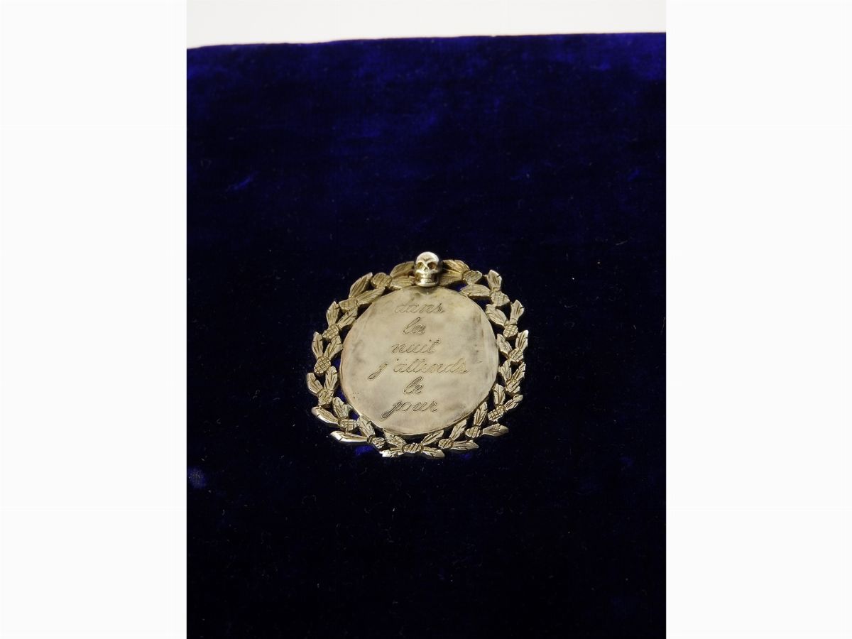 Collier in Oro Giallo, Argento, Diamanti e Perle Probabilmente Naturali