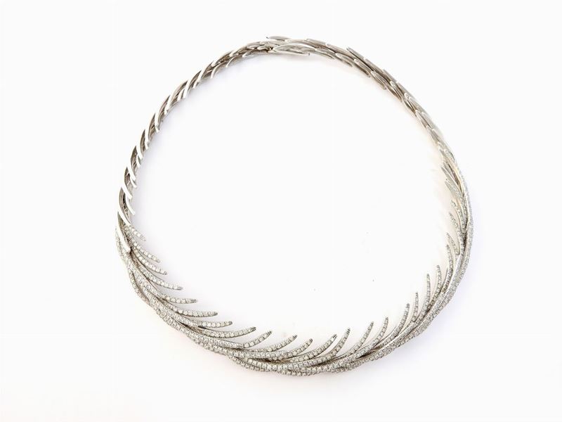 Collier in Oro Bianco e Diamanti Stefan Hafner