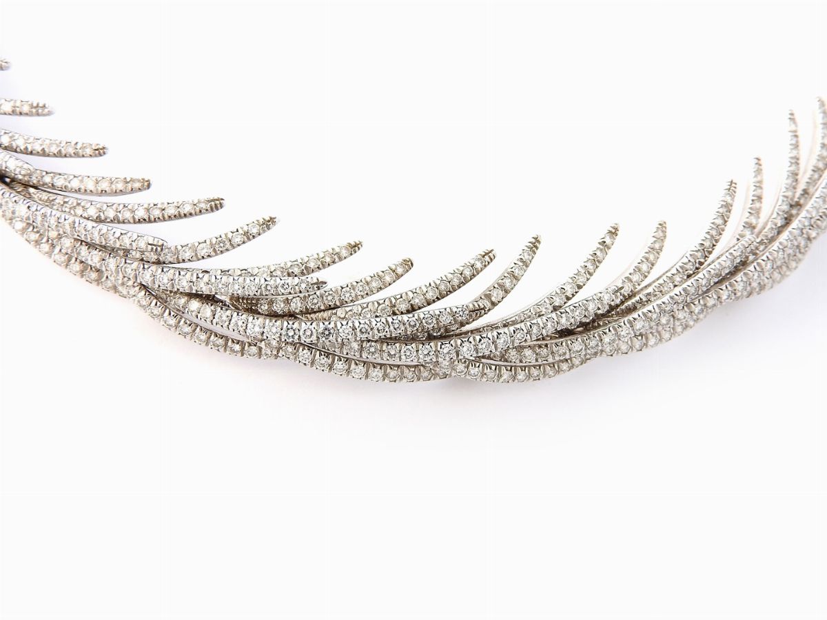 Collier in Oro Bianco e Diamanti Stefan Hafner