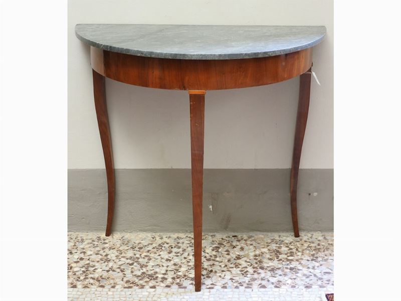 Console a Mezzaluna Impiallacciata in Noce